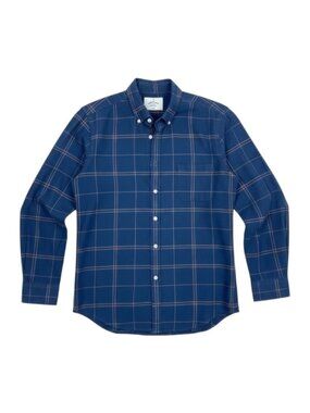 Portuguese Flannel Master Craftsmen Button-Down Shirt Navy Men's Large
